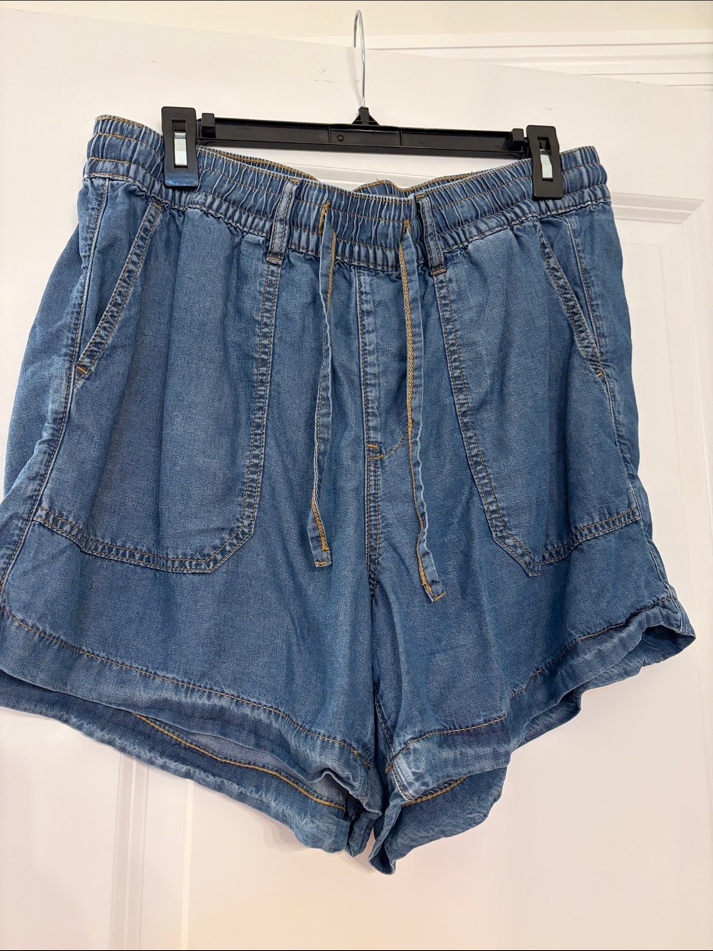 Women’s Blue Denim Drawstring Shorts